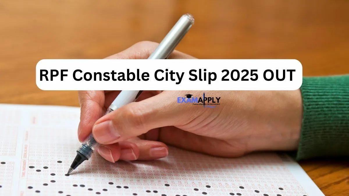 RPF Constable City Slip 2025 OUT at rrb.digilam.com: Exam from 2 March, Download Admit Card Updates Here 17 RPF Constable City Slip 2025 OUT